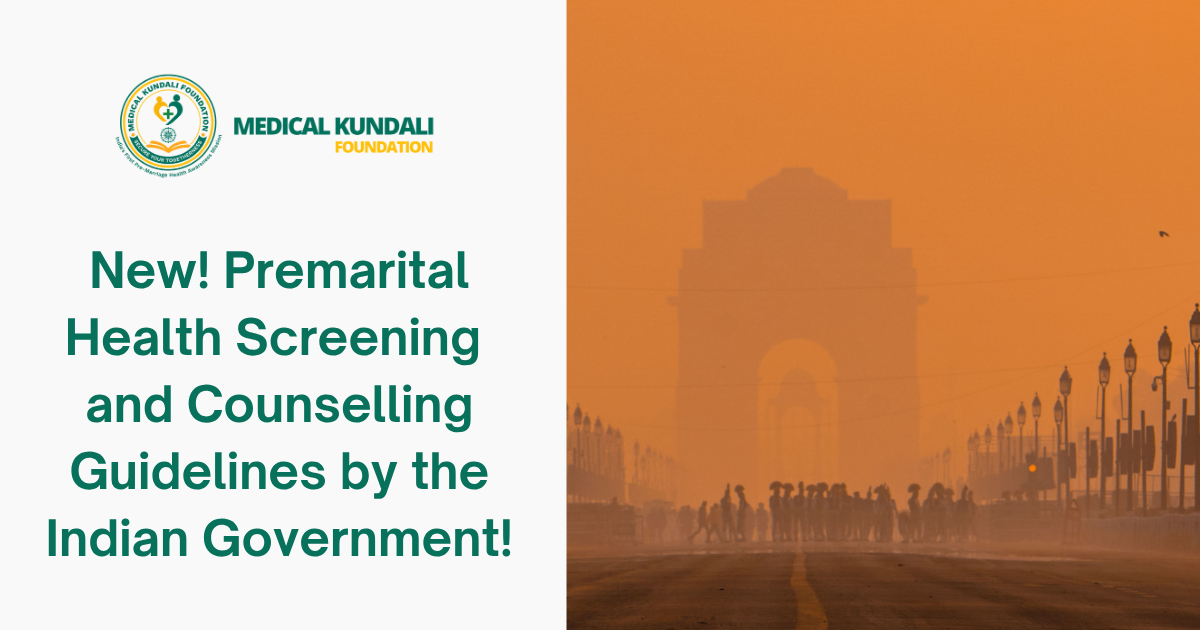 Government, ICMR & WHO Recommended Guidelines on Pre-Marital Health Screening